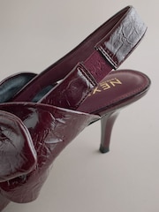 Burgundy Red Forever Comfort® Pointed Toe Bow Slingback Heels - Image 9 of 9