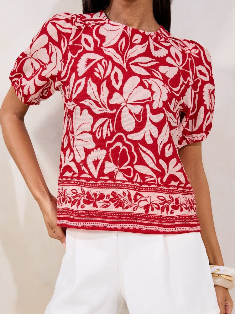 Lipsy blouse met print en pofmouwen - Image 2 of 4