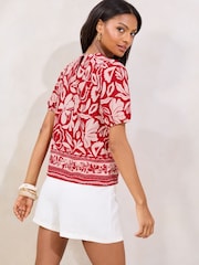 Lipsy blouse met print en pofmouwen - Image 4 of 4