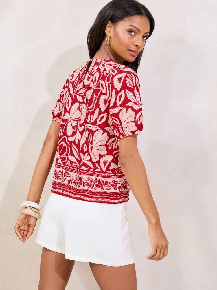 Lipsy blouse met print en pofmouwen - Image 4 of 4