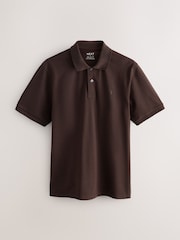 Brown Regular Fit Short Sleeve Pique Polo Shirt - Image 1 of 3