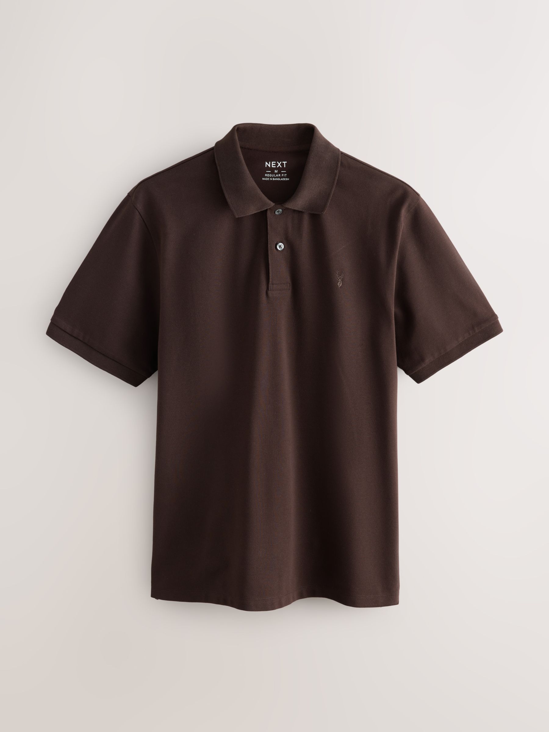 Buy Brown Regular Fit Short Sleeve Pique Polo Shirt from Next USA