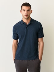 Azul marinho - Ajuste regular - Camisa polo com zíper Smart Quarter - Imagem 4 de 8
