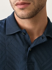 Azul marinho - Ajuste regular - Camisa polo com zíper Smart Quarter - Imagem 5 de 8