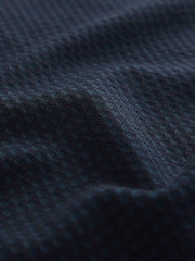 Teal Blue Regular Fit Smart Quarter Zip Polo Shirt - Image 8 of 8