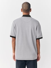 Grey Geo Patterned Zip Through Polo Shirt - Image 3 of 7