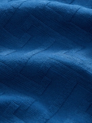 Blue Slim Fit Smart Quarter Zip Polo Shirt - Image 7 of 7