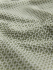 Sage Green Slim Fit Smart Quarter Zip Polo Shirt - Image 7 of 7
