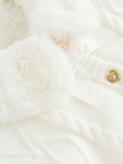 Baker by Ted Baker Cream Knitted Fleece Pramsuit - Image 5 of 6