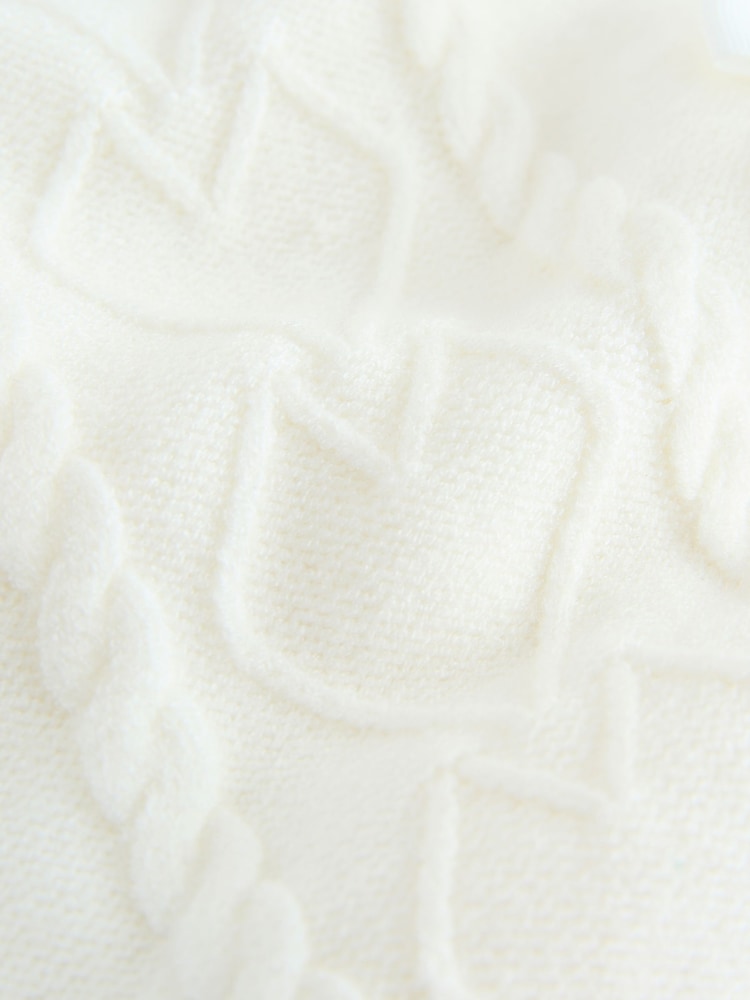 Baker by Ted Baker Cream Knitted Fleece Pramsuit - Image 6 of 6
