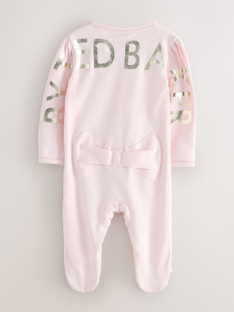 Baker by Ted Baker 2 Piece Stone Printed Sleepsuits & Hats Set - Image 2 of 7