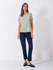 Crew Clothing Company Natural Slub Crew Neck 100% Cotton T-Shirt - Image 1 of 5