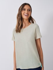 Crew Clothing Company Natural Slub Crew Neck 100% Cotton T-Shirt - Image 2 of 5