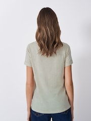 Crew Clothing Company Natural Slub Crew Neck 100% Cotton T-Shirt - Image 3 of 5