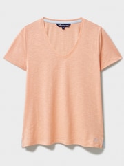 Crew Clothing Company Slub V-Neck 100% Cotton T-Shirt - صورة 5 من 5