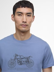 Barbour® International Blue Venture Graph Washed 100% Cotton T-Shirt - Image 4 of 5