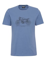 Barbour® International Blue Venture Graph Washed 100% Cotton T-Shirt - Image 5 of 5