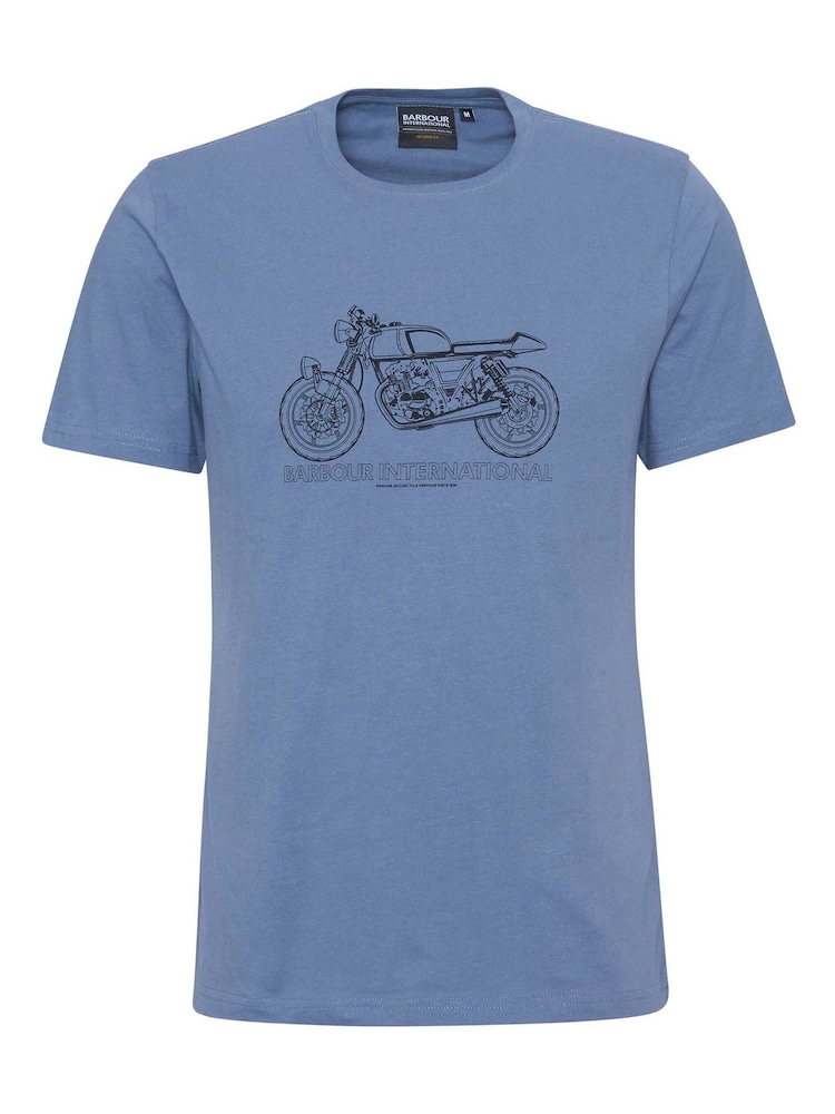 Barbour® International Blue Venture Graph Washed 100% Cotton T-Shirt - Image 5 of 5