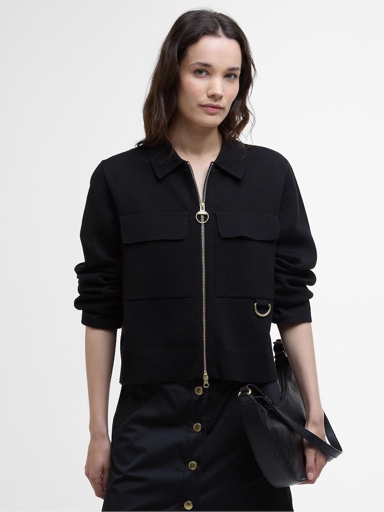 Barbour® Black Alma Knit Cardigan - Image 1 of 7