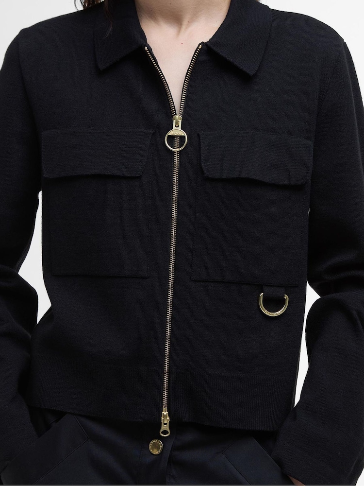 Barbour® Black Alma Knit Cardigan - Image 5 of 7