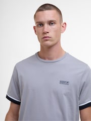 Barbour® International Blue 100% Cotton Deep Cuff Evan Tipped T-Shirt - Image 4 of 6