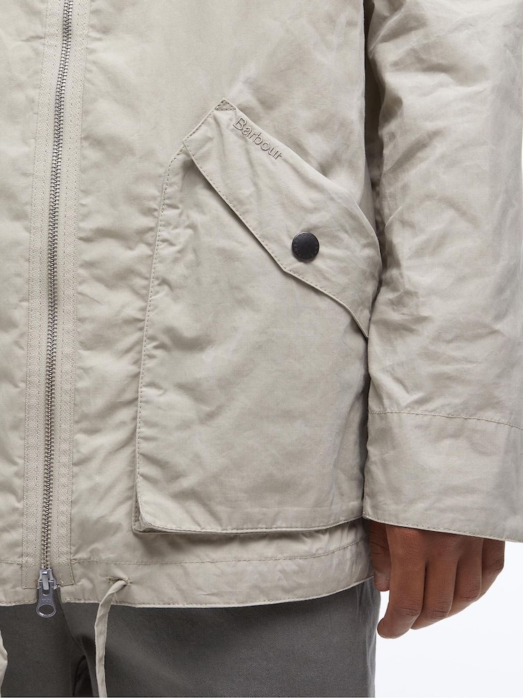 Barbour® Grey Re-Eng Enduran Concret 100% Cotton Jacket - Image 6 of 7