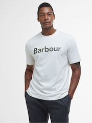 Barbour® White RF Logo Antique 100% Cotton T-Shirt - Image 1 of 5