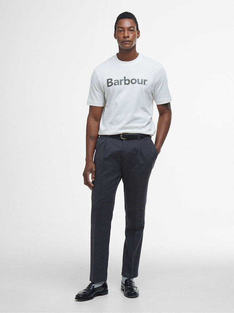 Barbour® White RF Logo Antique 100% Cotton T-Shirt - Image 2 of 5