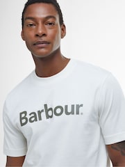Barbour® White RF Logo Antique 100% Cotton T-Shirt - Image 4 of 5