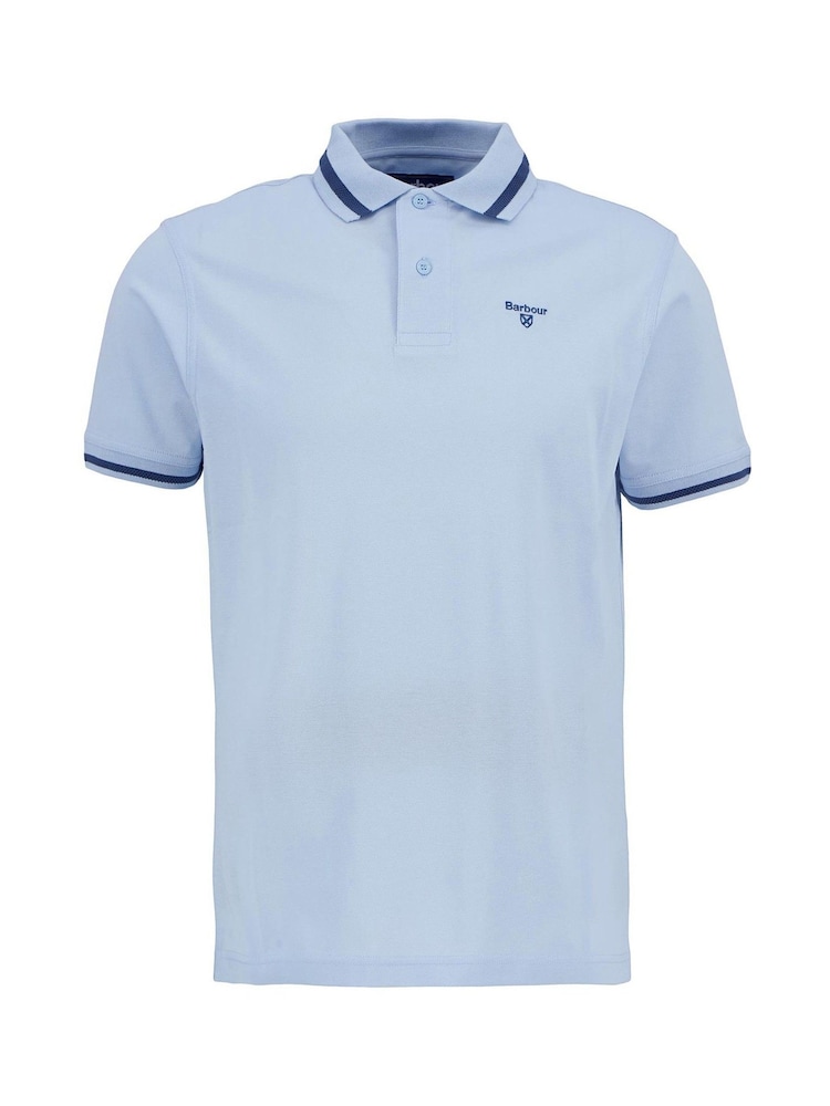 Barbour® Blue Ferrybridge Lightweight Tailored Fit 100% Cotton Polo Shirt - Image 6 of 6