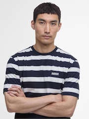 Barbour® International Blue Luca Stripe 100% Cotton T-Shirt - Image 1 of 6