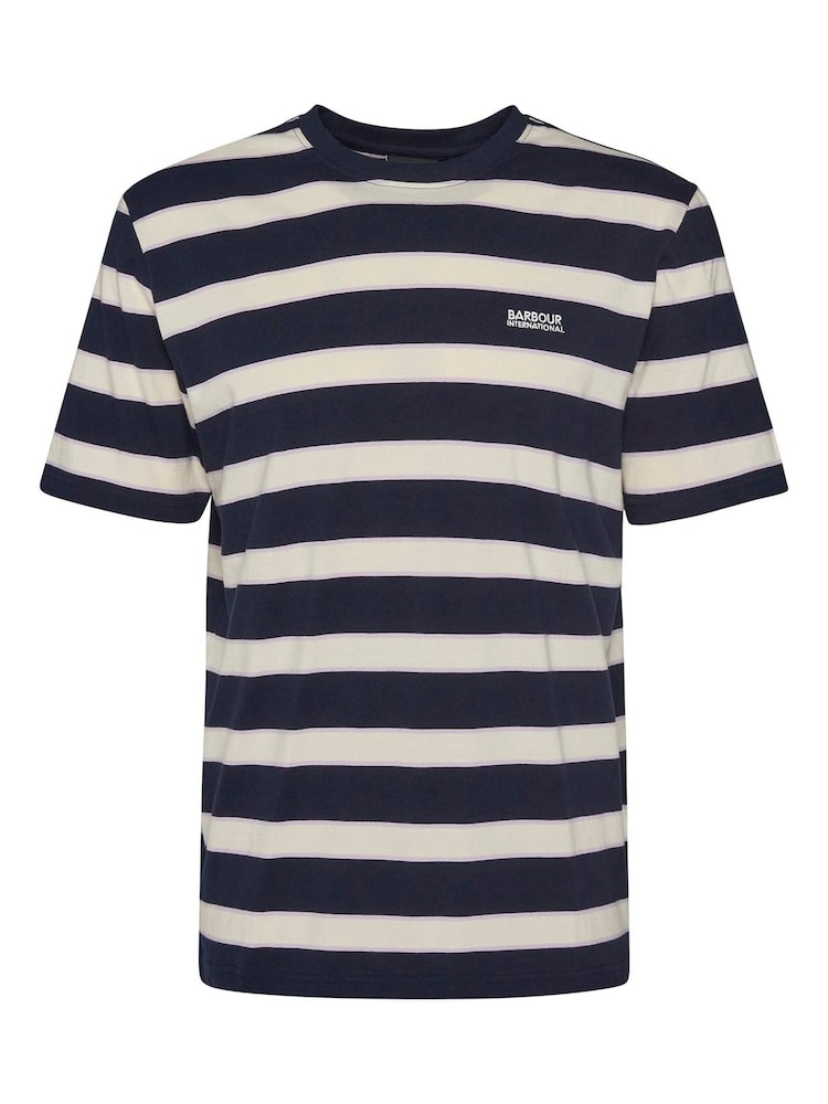 Barbour® International Blue Luca Stripe 100% Cotton T-Shirt - Image 6 of 6