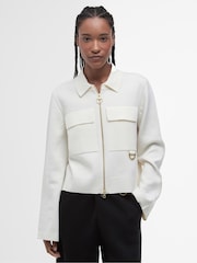 Barbour® Cream Alma Knit Cardigan - Image 1 of 7