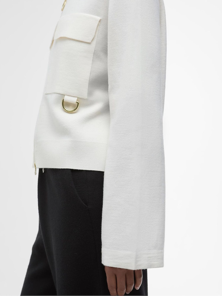 Barbour® Cream Alma Knit Cardigan - Image 6 of 7