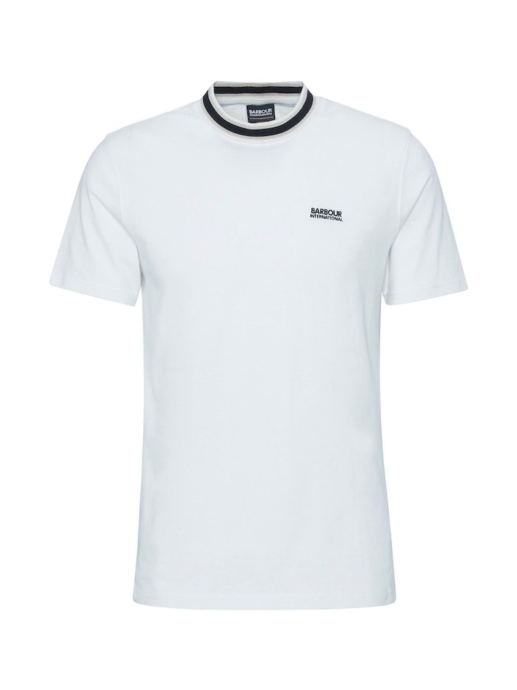 Barbour® International Luca Tipping Whisper 100% Cotton White T-Shirt - Image 6 of 6