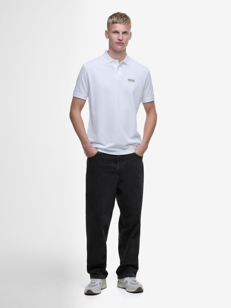 Barbour® International Pearl White Cotton Essential Polo Shirt - Image 1 of 1 Barbour® International Pearl White Cotton Essential Polo Shirt - Image 1 of 1