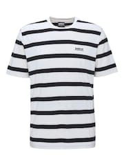 Barbour® International Blue Luca Stripe 100% Cotton T-Shirt - Image 6 of 6