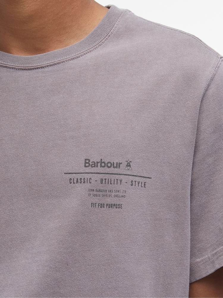 Barbour® Purple Hickling Washed 100% Cotton T-Shirt - Image 5 of 6