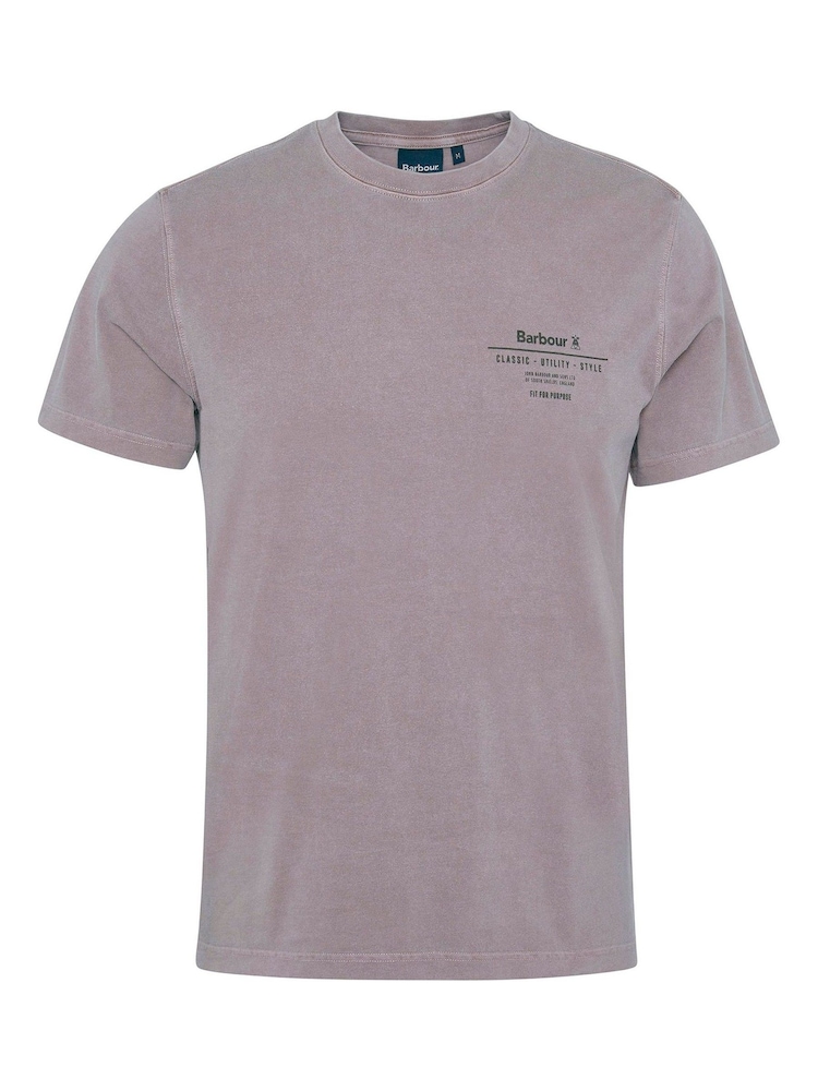 Barbour® Purple Hickling Washed 100% Cotton T-Shirt - Image 6 of 6