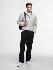 Barbour® International Grey Samuel Funnel  Mist 100% Cotton Jumper - Image 3 of 6
