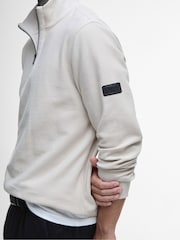 Barbour® International Grey Samuel Funnel  Mist 100% Cotton Jumper - Image 5 of 6