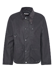 Barbour® Grey Utility Spey Waxed 100% Cotton Jacket - Image 7 of 7