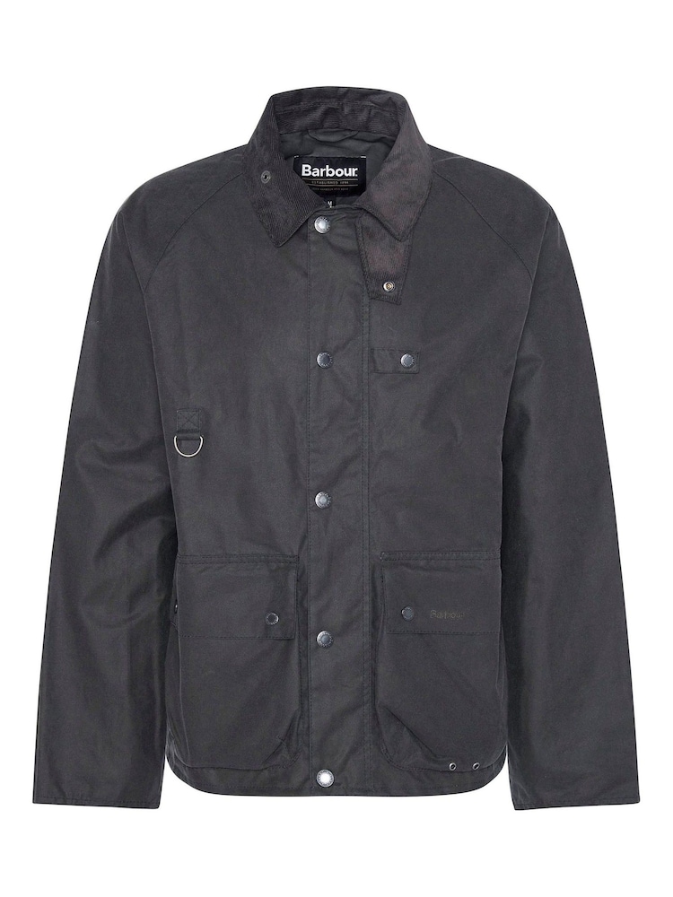 Barbour® Grey Utility Spey Waxed 100% Cotton Jacket - Image 7 of 7