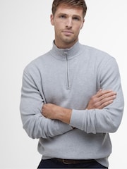 Barbour® Grey Pique Int HZ Ma 100% Cotton Jumper - Image 4 of 6