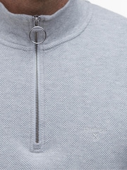 Barbour® Grey Pique Int HZ Ma 100% Cotton Jumper - Image 5 of 6