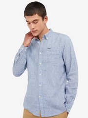 Barbour® Blue Linton 100% Linen Shirt - Image 1 of 5