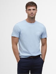 Barbour® Blue Cranmer Logo 100% Cotton T-Shirt - Image 1 of 6