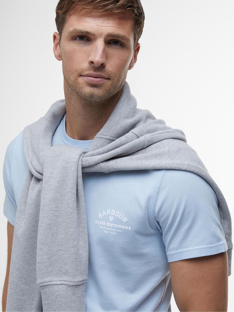 Barbour® Blue Cranmer Logo 100% Cotton T-Shirt - Image 4 of 6