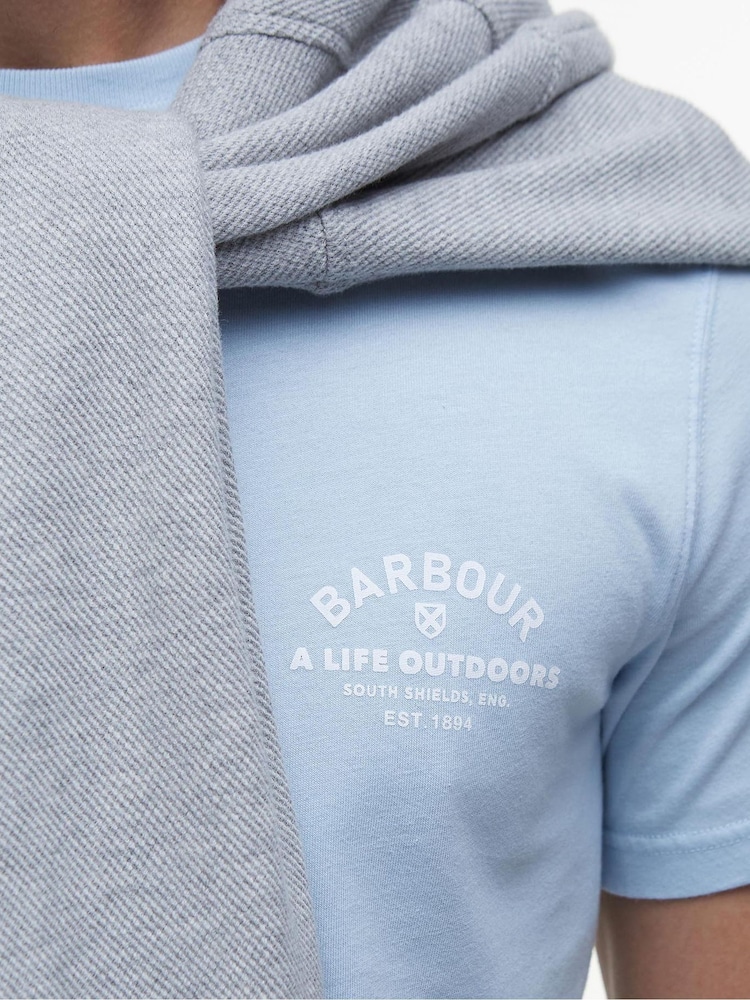 Barbour® Blue Cranmer Logo 100% Cotton T-Shirt - Image 5 of 6
