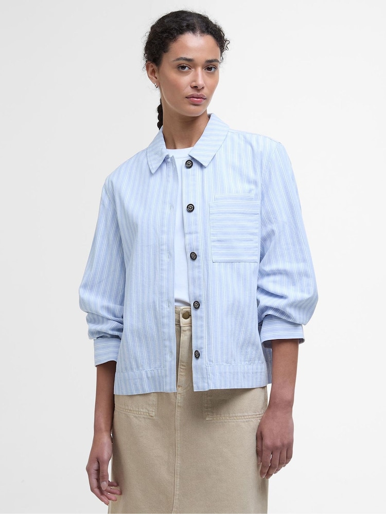 Barbour® Blue June Chambra 100% Cotton Overshirt - Image 1 of 6